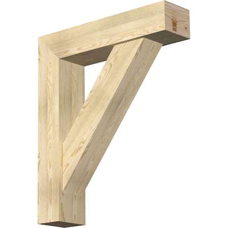 Ekena Millwork Traditional Block Rough Sawn Bracket w/ Offset Brace, Douglas Fir, 8"W x 34"D x 40"H BKT0806X34X40TRA05RDF